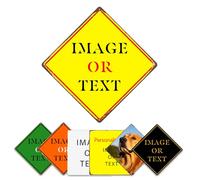 Custom Metal Sign add Text,Minimalist Personalised Rust-Proof Sign for Entrance,Garden,Hazard Warning,Intersection,Parking & Decorative (Square)