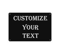 Custom Metal Sign add Text,Minimalist Personalised Rust-Proof Sign for Entrance,Garden,Hazard Warning,Intersection,Parking & Decorative(Rectangle/Landscape)