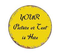Custom Metal Sign add Text,Minimalist Personalised Rust-Proof Sign for Entrance,Garden,Hazard Warning,Intersection,Parking & Decorative(Circular)