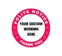 Custom Metal Sign Plaques Photo Text Logo Wording Printed Round Polite Notice Sign Personalised Warning Metal Sign for Bedroom Wall, Door, Street, Bar, Garage, Cafe Decoration, 12x12cm, Pink White