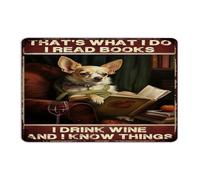Custom Metal Sign That's What I Do I Read Books I Drink Wine Man Cave Decor Aluminum Tin Signs for Porch Cabin Home Reading Book Lover Classroom School Art Poster Gift for Entryway 8x12