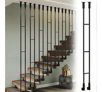 Custom Metal Stair Railings, Black Forged Iron Guardrails, Easy Installation for Residential, Hotel, Office Use - Side Mount, H-130cm (4.3ft) Safety Railing