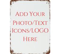 Custom Metal Tin Sign With Your Own Image/logo/Text, Personalized Vintage Style Retro Tin Sign Custom Sign for Wall Outdoor, Indoor, Street, Office, Home, Business, Bathroom, Gift, Bar Man Cave Signs