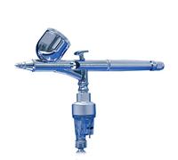 Custom Micron C Airbrush (ICM 4002) Version 2 by Iwata, Features a Square Shaped Trigger, Crown Cap Deck on End of Handle, .23mm Needle and Nozzle, Silver