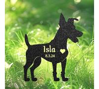 Custom Mini Fox Terrier Dog Memorial Sculpture, Fox Terrier Silhouette Lawn Ornament, Personalised Dog Grave Marker, Garden Decor, Pet Loss, Pet Memorial Plaque, Headstone