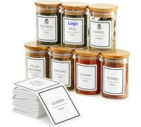 Custom Minimalist Seasoning Labels for Jars Customized Spice Label Waterproof Condiment Stickers with Glass Bottles Kitchen Labels Pantry Ingredients Stickers for Pantry Organization