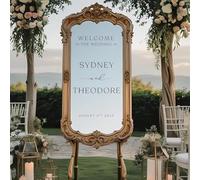 Custom Mirror Decal for Wedding, Personalized Name and Date Stickers - Welcome to The Wedding - Vinyl Sticker for Event, Reception, Bridal Shower, Ceremony(42x69cm)