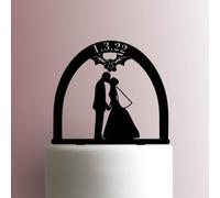 Custom Mistletoe Wedding Date - Acrylic Cake Topper 6 Inch Width/Yellow