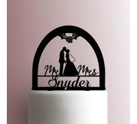 Custom Mistletoe Wedding Name - Acrylic Cake Topper 8 Inch Width/Blue