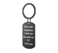 Custom Moments Drive Safe Keyring for Him - Personalized photo keychian For Husband Gift from Wife, Dad or Grandfather Birthday Gift, Pet Memorial I need you here with me (Drive Safe - Black-02)