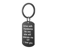 Custom Moments Drive Safe Keyring for Him - Personalized photo keychian For Husband Gift from Wife, Dad or Grandfather Birthday Gift, Pet Memorial I need you here with me (Drive Safe - Black-03)