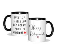 Custom Moments Funny 'Not My Problem Anymore' Retirement Mug - Humorous Farewell Gift for Retiring Men & Women (Colleagues, Boss, Teachers, Friends) (Red)