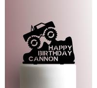 Custom Monster Truck Happy Birthday Name Acrylic Cake Topper 3mm Thick Premium Laser Cut Cake Decoration for Birthday, Wedding, Baby Shower & Party Cakes Durable Reusable