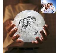 Custom Moon Lamp 3d Printing,Customized Photo Moon Lamp Custom Picture Engraved Moon Light Gift for Wife,Husband,Kids (bicolor,8cm)