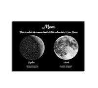 Custom Moon Phase Poster Star Map for Specific Date What The Moon Looked Like When You Were Born Custom Moon Phase Picture Moon Canvas Wall Art Mother's Day Gift for Mom Grandma