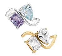 Custom Mother & Daughter Double Birthstones Infinity Bonds Ring, Dainty Mother-Daughter Love Knot Rings in Silver, Gold, Personalized Matching Jewelry for Women