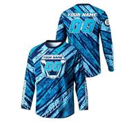 Custom Motocross Jersey,Personalized Motocross Jersey with Name/Number,Men Off-Road Motorcycle Riding Long-Sleeve Shirt (Style 31)