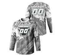 Custom Motocross Jersey,Personalized Motocross Jersey with Name/Number,Men Off-Road Motorcycle Riding Long-Sleeve Shirt (Style 3)