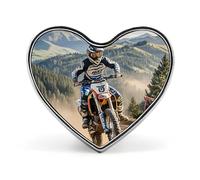 Custom Motocross Lapel Pin Aluminum Alloy Button Badge Personalized Heart Exquisite Brooch Classic Mini Pin for Backpacks Hat Suit Jacket Decoration