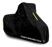 Custom Motorcycle Cover Waterproof Outdoor,Enter Your Vehicle Model,Motorbike Cover 300D Oxford Cloth Protective Cover with Lock Holes,Elastic Hem Windproof Rain UV Dust with Reflective Strips