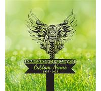Custom Motorcycle Rider Grave Marker,Motorcycle Silhouette Memorial Stakes,Decor Gifts for Loss of Loved One,Symbolic Memorial Stakes for Cemetery,Sympathy Gift,Metal Garden/Yard Sign