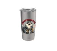 Custom Motorcycles Lowbrow Wolf Rockabilly 1950s Biker Stainless Steel Insulated Tumbler
