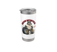 Custom Motorcycles Lowbrow Wolf Rockabilly 1950s Biker Stainless Steel Insulated Tumbler