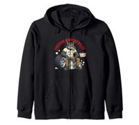 Custom Motorcycles Lowbrow Wolf Rockabilly 1950s Biker Zip Hoodie