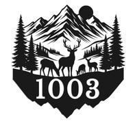 Custom Mountain Address Sign, Personalized Metal House Number Plaque, Scenic Forest Yard Decor, Street Name Sign with Numbers, Outdoor Rustic Wall Art, Front Door Entrance Accessory (Style-2)