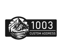 Custom Mountain Address Sign, Personalized Metal House Number Plaque, Scenic Forest Yard Decor, Street Name Sign with Numbers, Outdoor Rustic Wall Art, Front Door Entrance Accessory (Style-1)