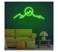 Custom Mountain Neon Signs for Wall Decor USB Power Light up Signs for Party Room Bedroom Home Wall Neon Decoration(Green,50x15cm)