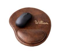 Custom Mouse Pad, Personalized Leather Mouse Pad, Mousepad Birthday Monogram Wedding Gifts, Teacher Coworker Boss Office Gift for Him & Her