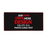 Custom Mouse Pad Personalized Picture Text Mouse Mat with Anti-Slip Rubber Base Stitched Edge Add Your Own Photo Mouse Pad for Office Home Gaming Computer Laptop (35.5 x 16 in / 90 x 40 cm)