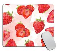 Custom Mouse pad Strawberry Mousepad Office Decor for Women Desk Accessories Cute Strawberries Cute Mouse Pad with Designs Non-Slip Rubber Smooth MousePads for Computer Laptop