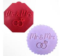 Custom Mr and Mrs Engagement Wedding Names Fondant Stamp Debosser Cupcake Icing Cookie Decoration Cake Personalised (8cm)