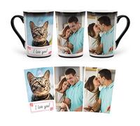 Custom Mug, Personalized Color Changing Mugs, w/3 Images Collage, Magic Coffee Mug with Photo, Picture, Name, Text, Gifts for Him, Her, Customized Tea Cup for Boyfriend, Girlfriend