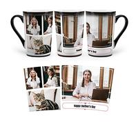Custom Mug, Personalized Color Changing Mugs, w/4 Images Collage, Magic Coffee Mug with Photo, Picture, Name, Text, Gifts for Him, Her, Customized Tea Cup for Boyfriend, Girlfriend