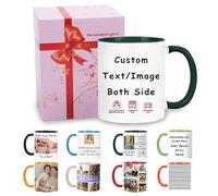 Custom Mug with Any Text & Photo, Personalised Funny Coffee Mugs with Any Hidden Message, Unique Gift for Him & Her, Customised Gifts for Family, Friends, Couple, Birthday, Anniversary (Dark Green)