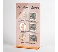 Custom Multi 3D Business QR Code Sign Scan to Pay with Stand Venmo Instagram Facebook Personalized Social Media Signs Acrylic Beauty Store Salon Hairdressers Beautician Plaque for Restaurant