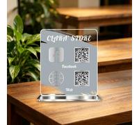 Custom Multi Business Acrylic QR Code Stand Sign for Scanning-1 to 3 QR