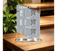 Custom Multi Business Acrylic QR Code Stand Sign for Scanning-1 to 3 QR