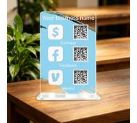 Custom Multi Business Acrylic QR Code Stand Sign for Scanning-1 to 3 QR