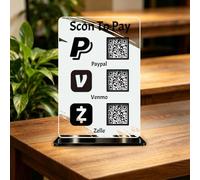 Custom Multi Business Acrylic QR Code Stand Sign for Scanning-1 to 3 QR