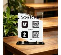 Custom Multi Business Acrylic QR Code Stand Sign for Scanning-1 to 3 QR