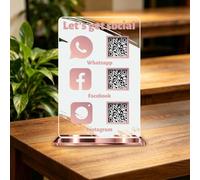 Custom Multi Business Acrylic QR Code Stand Sign for Scanning-1 to 3 QR