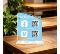 Custom Multi Business Acrylic QR Code Stand Sign for Scanning-1 to 3 QR