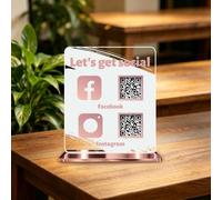 Custom Multi Business Acrylic QR Code Stand Sign for Scanning-1 to 3 QR