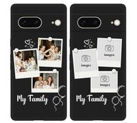 Custom Multi Photos Case for Google Pixel 7-6.3 inch, Personalized Gift for Men Women, Customized Collage Text Picture Phone Cover, Soft Rubber Shockproof Protective Case, Black