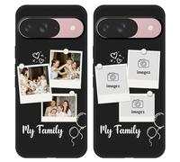 Custom Multi Photos Case for Google Pixel 9-6.3 inch, Personalized Gift for Men Women, Customized Collage Text Picture Phone Cover, Soft Rubber Shockproof Protective Case, Black