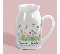 Custom Mum Ceramic Vase,Personalised Vase Grandma Nanny Auntie Ceramic Flower Jug Mother's Day Birthday Gift
